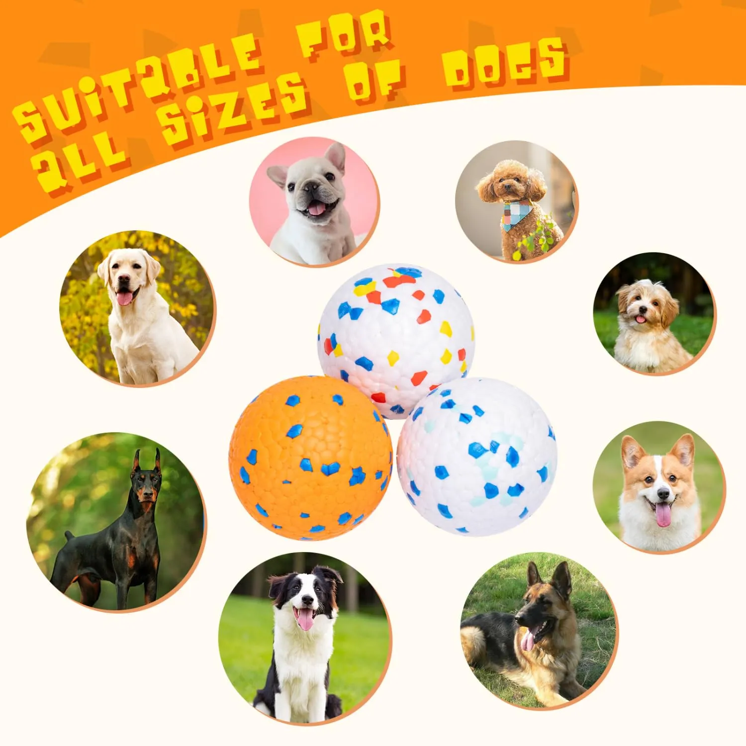 Nobleza Palline per Cani Indistruttibili, 3 Pezzi, Ø 7.6cm - immagine 6