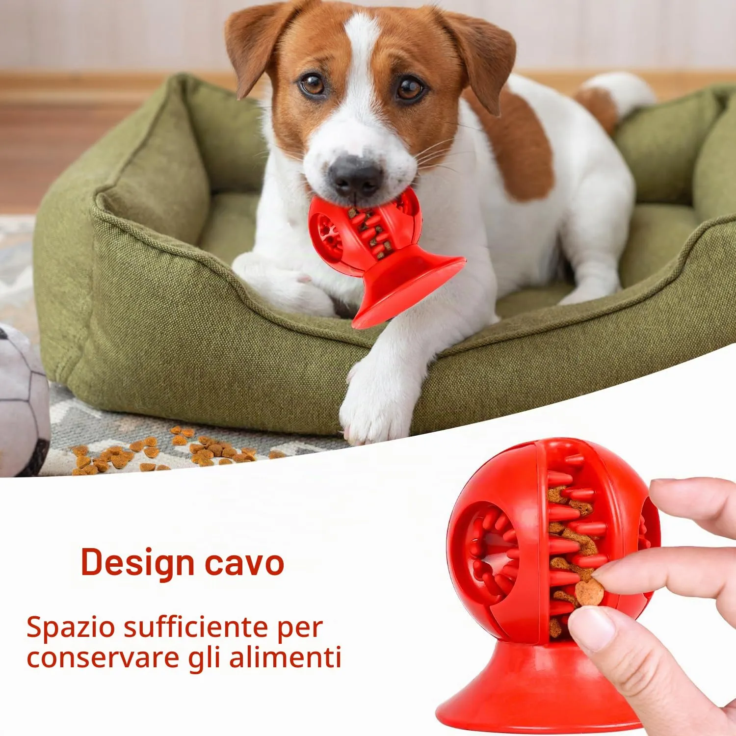 Autoau Osso per Cani in Gomma Naturale, Giocattolo da Masticare per Pulizia dei Denti, Taglia S/M - immagine 2