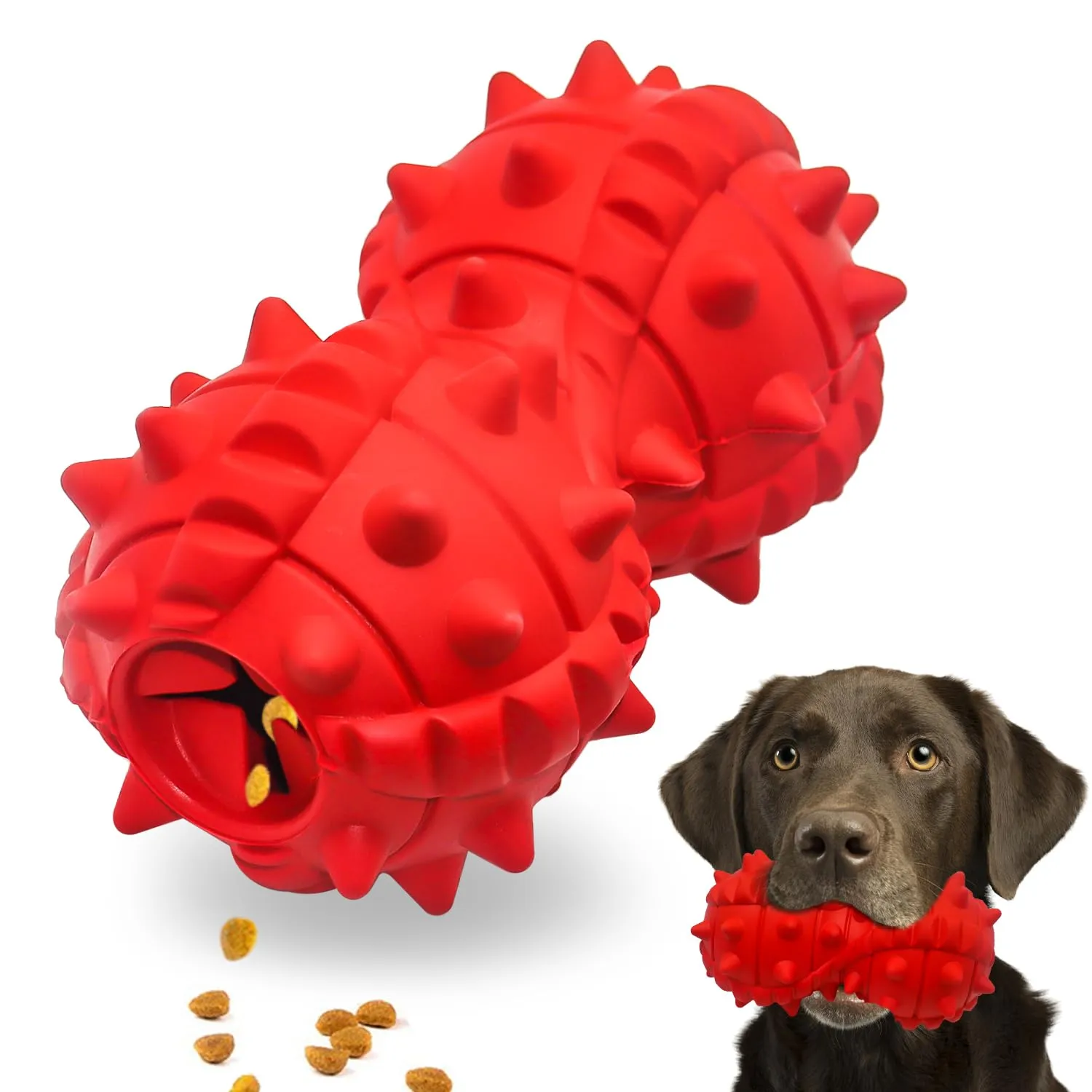 Autoau Giochi per Cani in Gomma Naturale, Palla Interattiva per Masticare e Pulizia Denti per Cani Aggressivi di Media e Grande Taglia - immagine 1