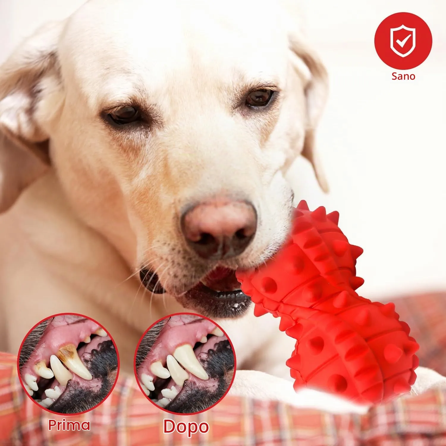 Autoau Giochi per Cani in Gomma Naturale, Palla Interattiva per Masticare e Pulizia Denti per Cani Aggressivi di Media e Grande Taglia - immagine 3