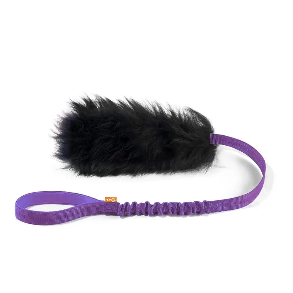 HOWGO Bungee Chaser Giocattolo di Corda per Cani in Pelle di Pecora, Viola, Lungo (senza palla di gomma) - immagine 1
