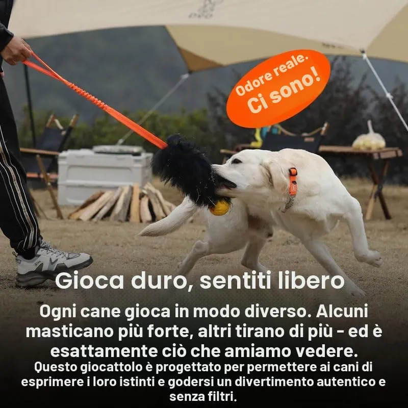 HOWGO Bungee Chaser Giocattolo di corda per cani in pelle di pecora, Viola, Corto (senza palla di gomma) - immagine 8