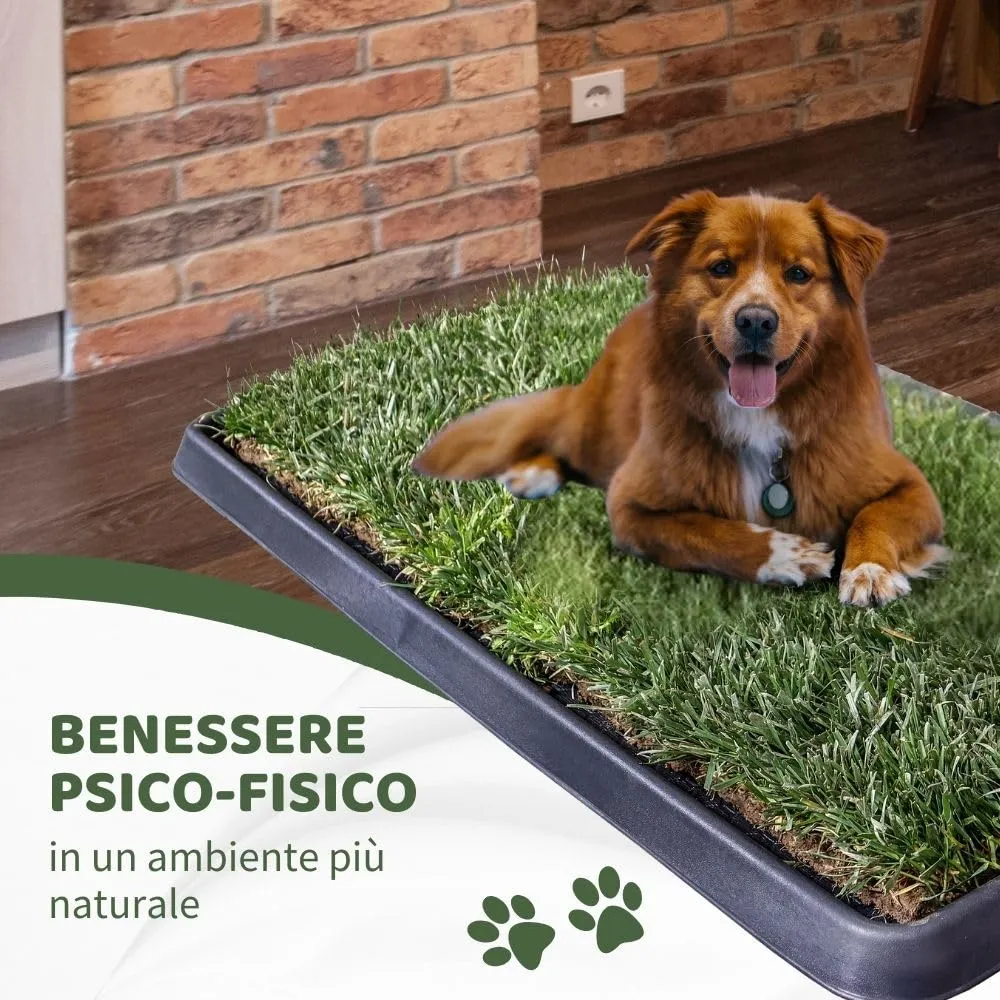 PetZolla Kit M Lettiera per cani in vera erba con vassoio 92x52 cm - immagine 8