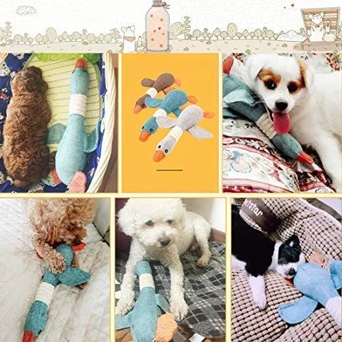 Vitscan Giocattolo per cani a forma di oca, peluche cigolante per cani di taglia piccola, media e grande - immagine 3