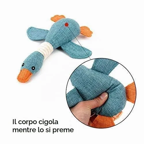 Vitscan Giocattolo per cani a forma di oca, peluche cigolante per cani di taglia piccola, media e grande - immagine 4