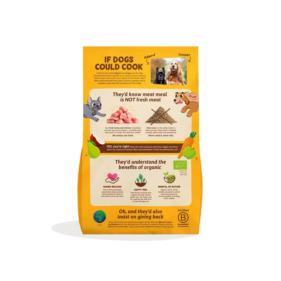 Edgard & Cooper Crocchette per Cani Adulti, Tacchino e Pollo Bio, Senza Cereali, 7kg - immagine 2