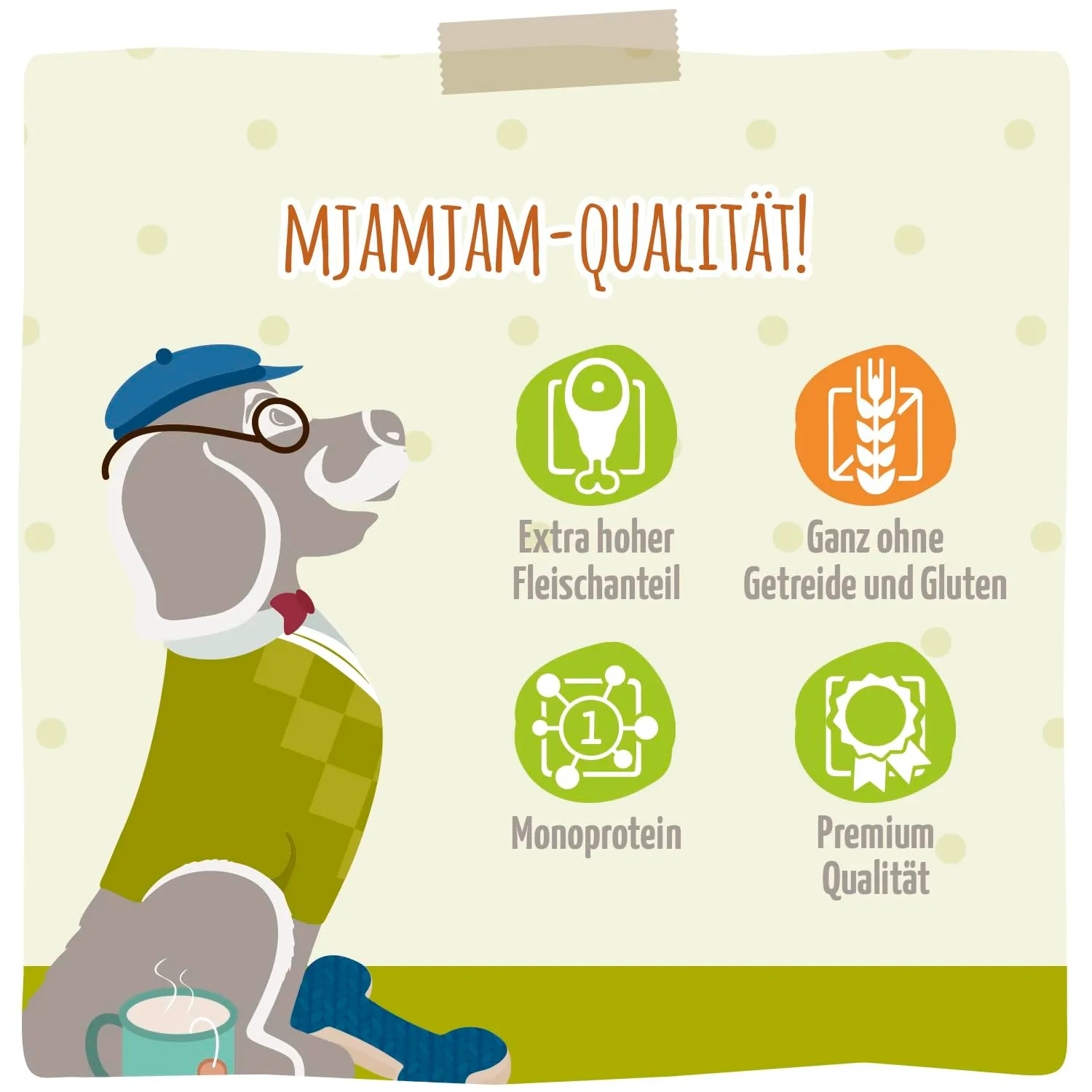 MjAMjAM Cibo Umido Premium per Cani Senior Pollo e Patate Dolci, Senza Cereali, 6x400g - immagine 4