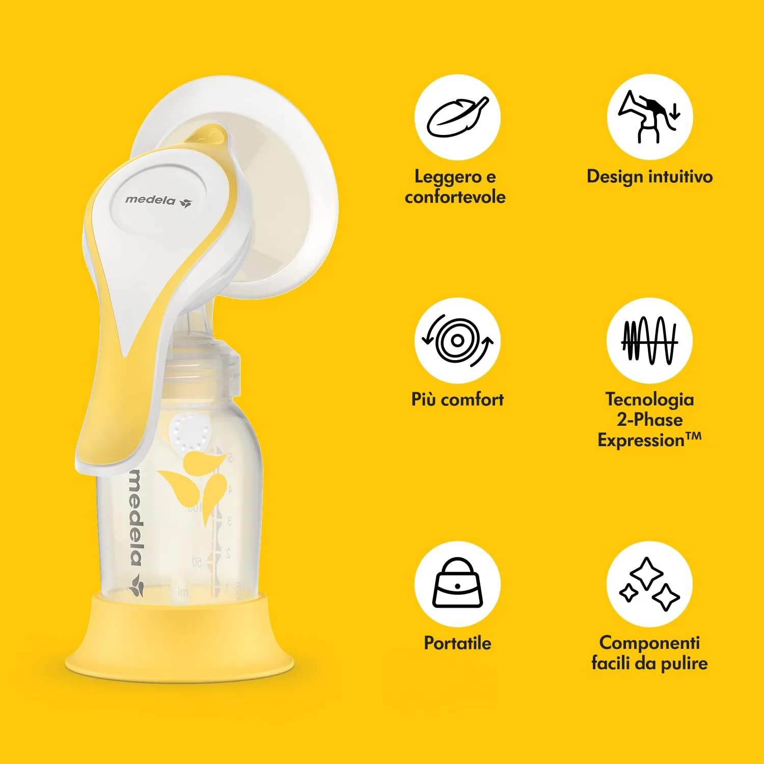 Medela Harmony Essentials Pack - Tiralatte Manuale Harmony con Coppa PersonalFit Flex, Sacchetti per Latte Materno e Coppette Assorbilatte - immagine 3