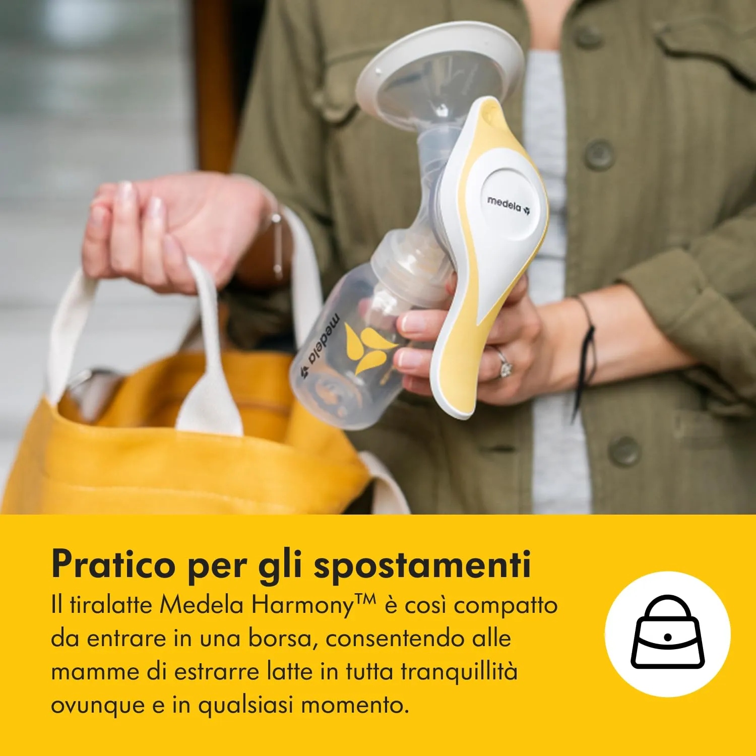Medela Harmony Essentials Pack - Tiralatte Manuale Harmony con Coppa PersonalFit Flex, Sacchetti per Latte Materno e Coppette Assorbilatte - immagine 10