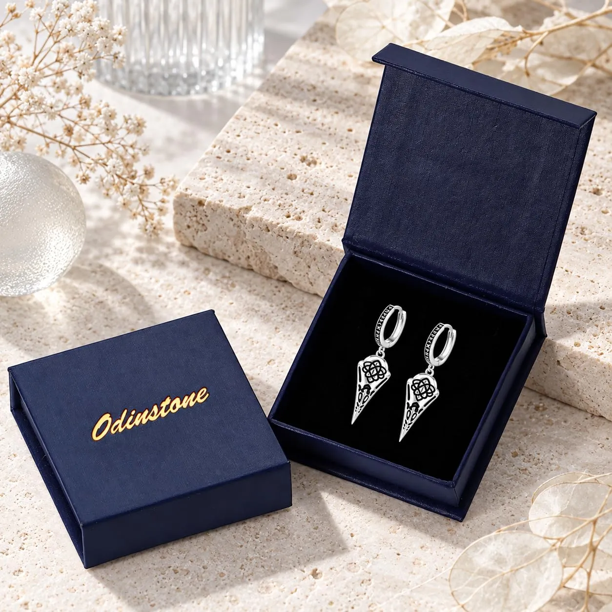 Odinstone Orecchini Teschio Corvo in Argento 925 - immagine 6