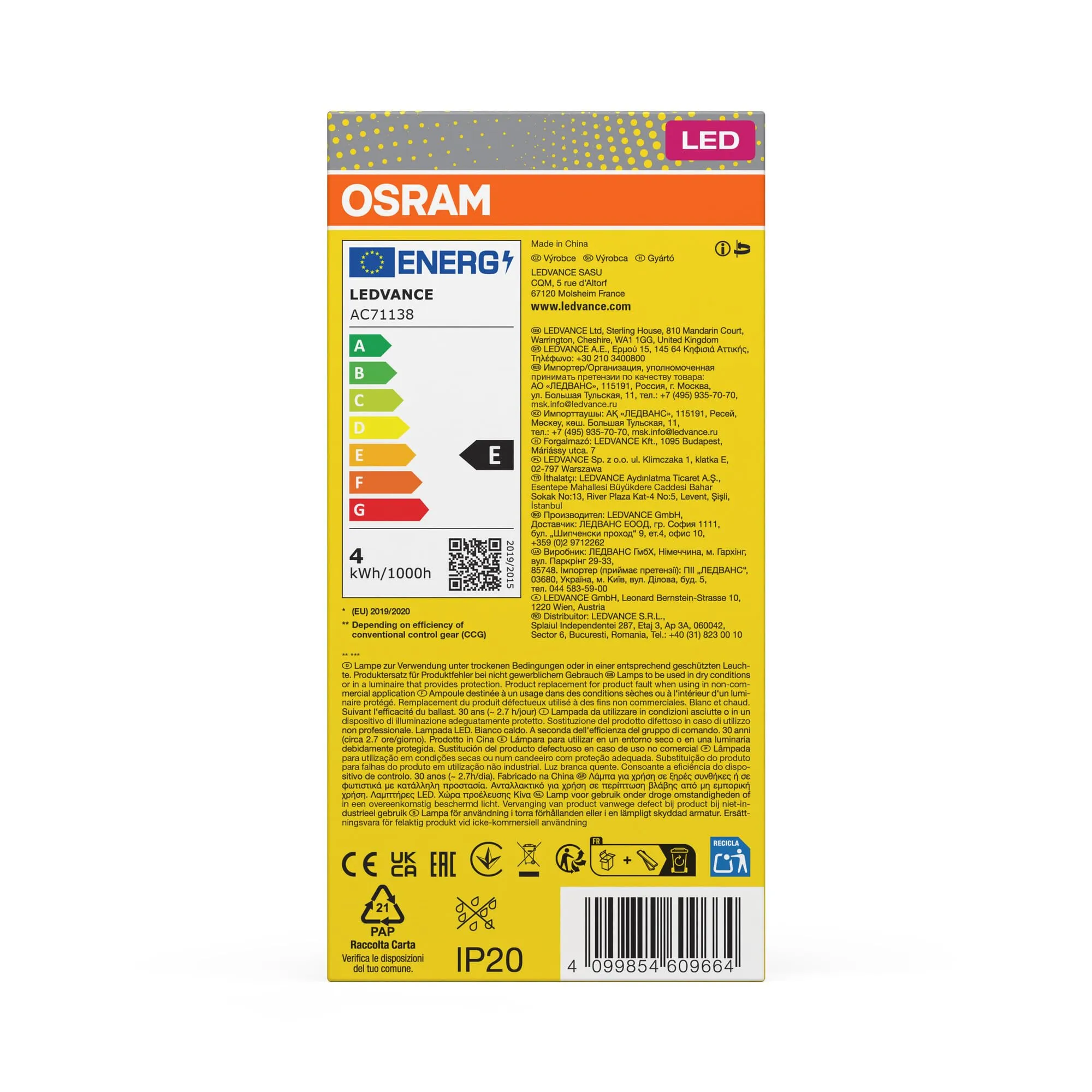 Osram Dulux S9 LED Compact Lamp 4W G23 3000K (Pack of 3) - immagine 3