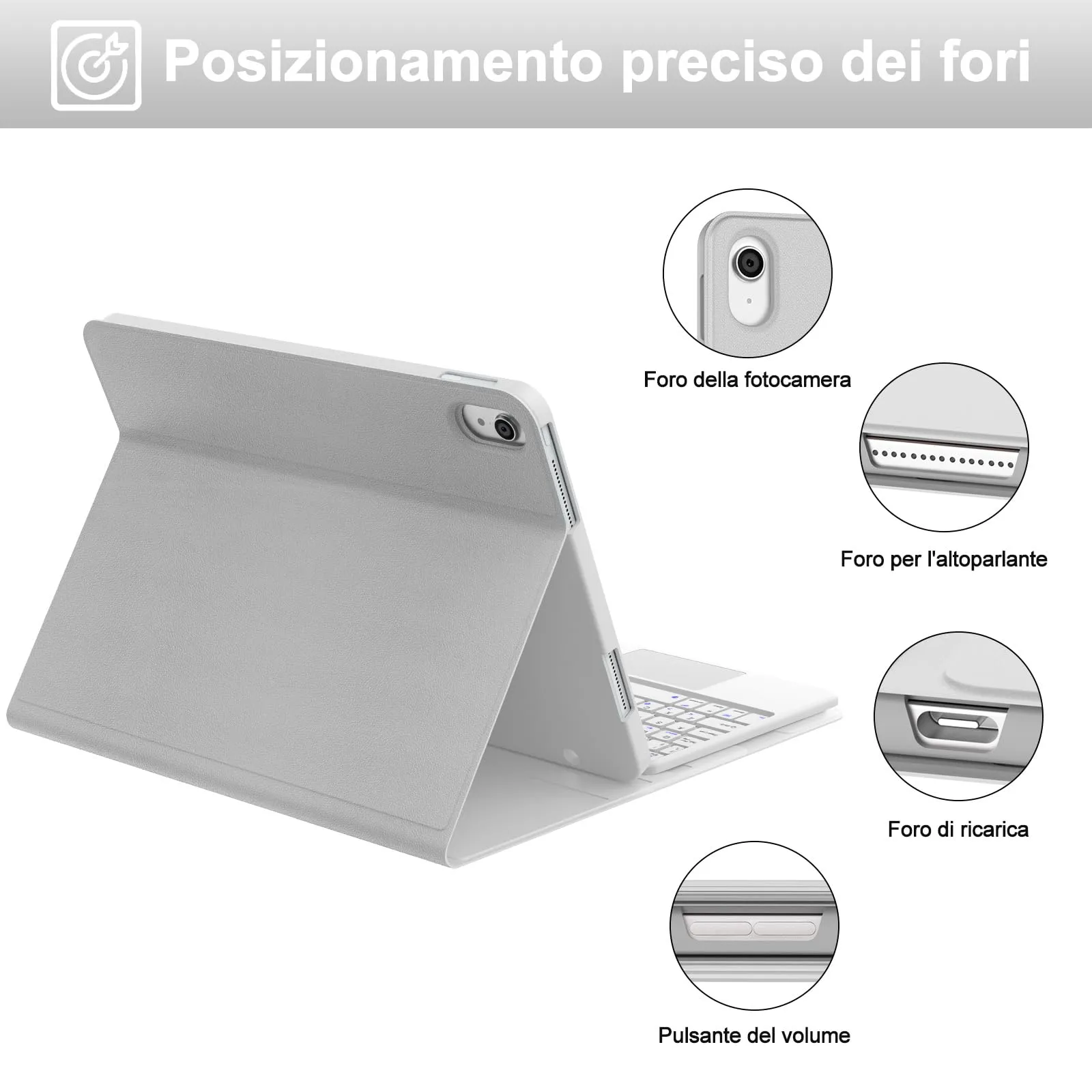 IVEOPPE Tastiera con Touchpad e Custodia per iPad 11 Generazione 11" (2025) e iPad 10 Generazione 10.9" (2022) - immagine 7