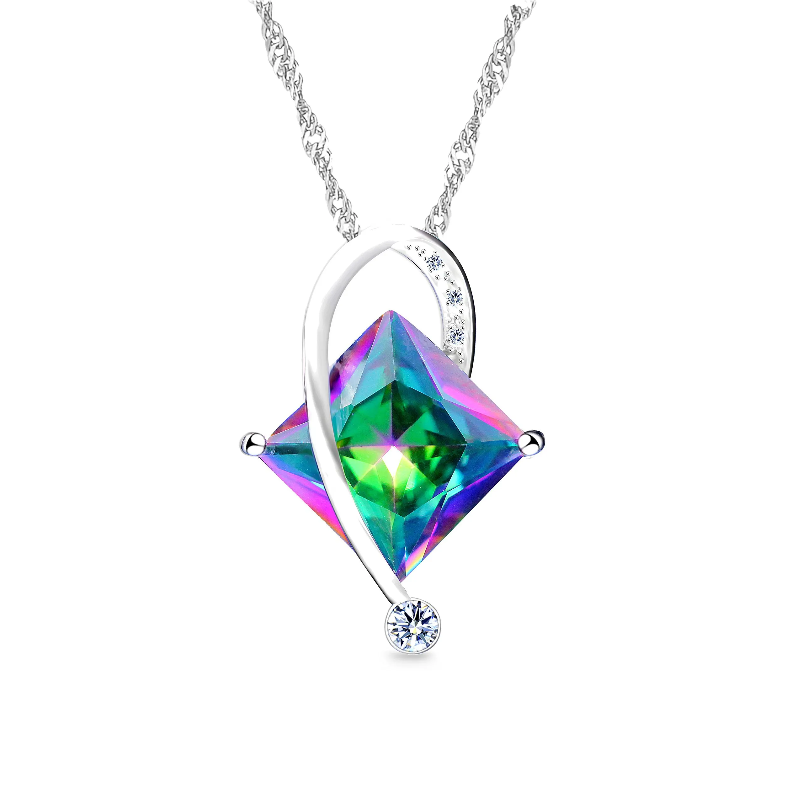 Uloveido Set di gioielli da sposa in cristallo e zirconi cubici con collana, orecchini e anello - immagine 3