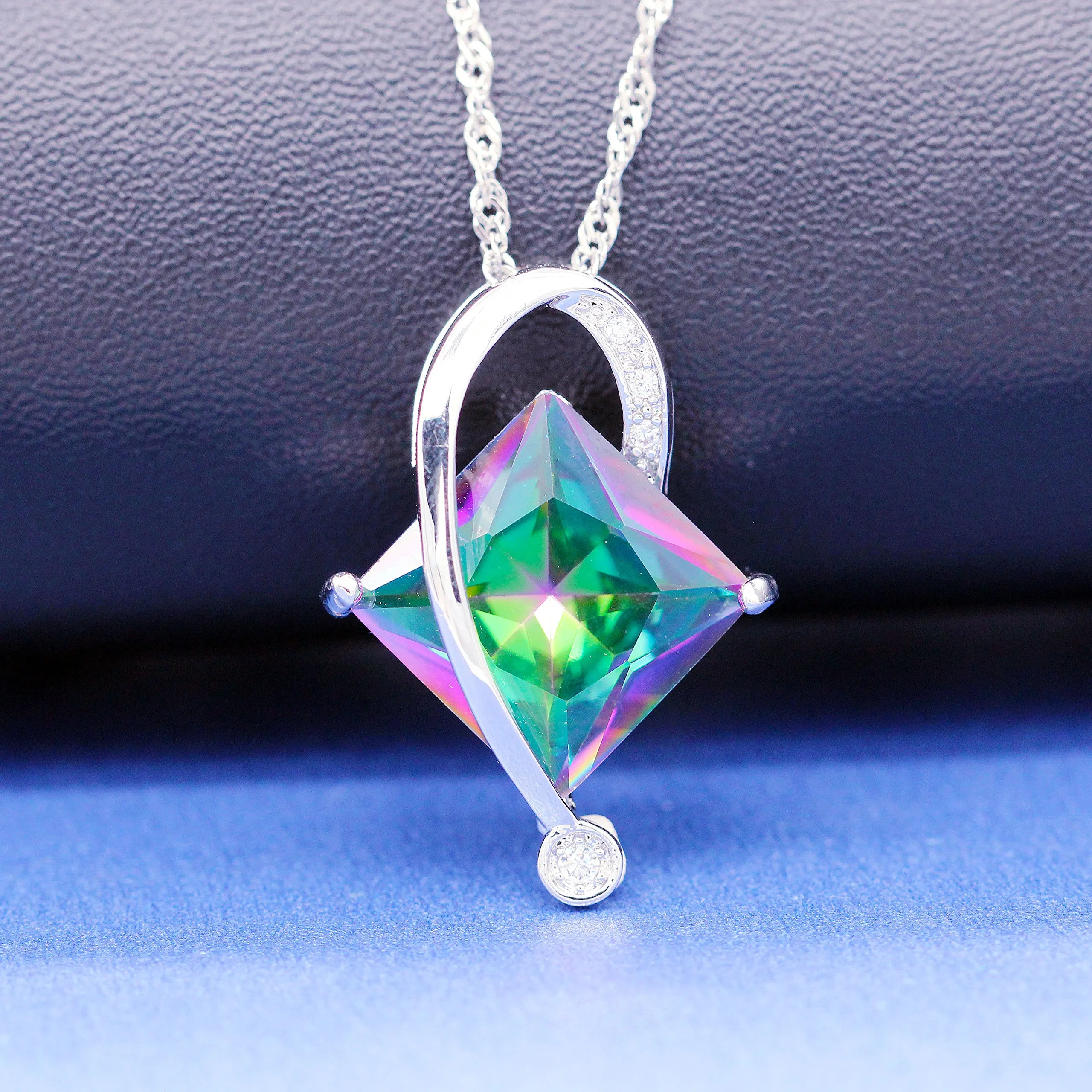 Uloveido Set di gioielli da sposa in cristallo e zirconi cubici con collana, orecchini e anello - immagine 8