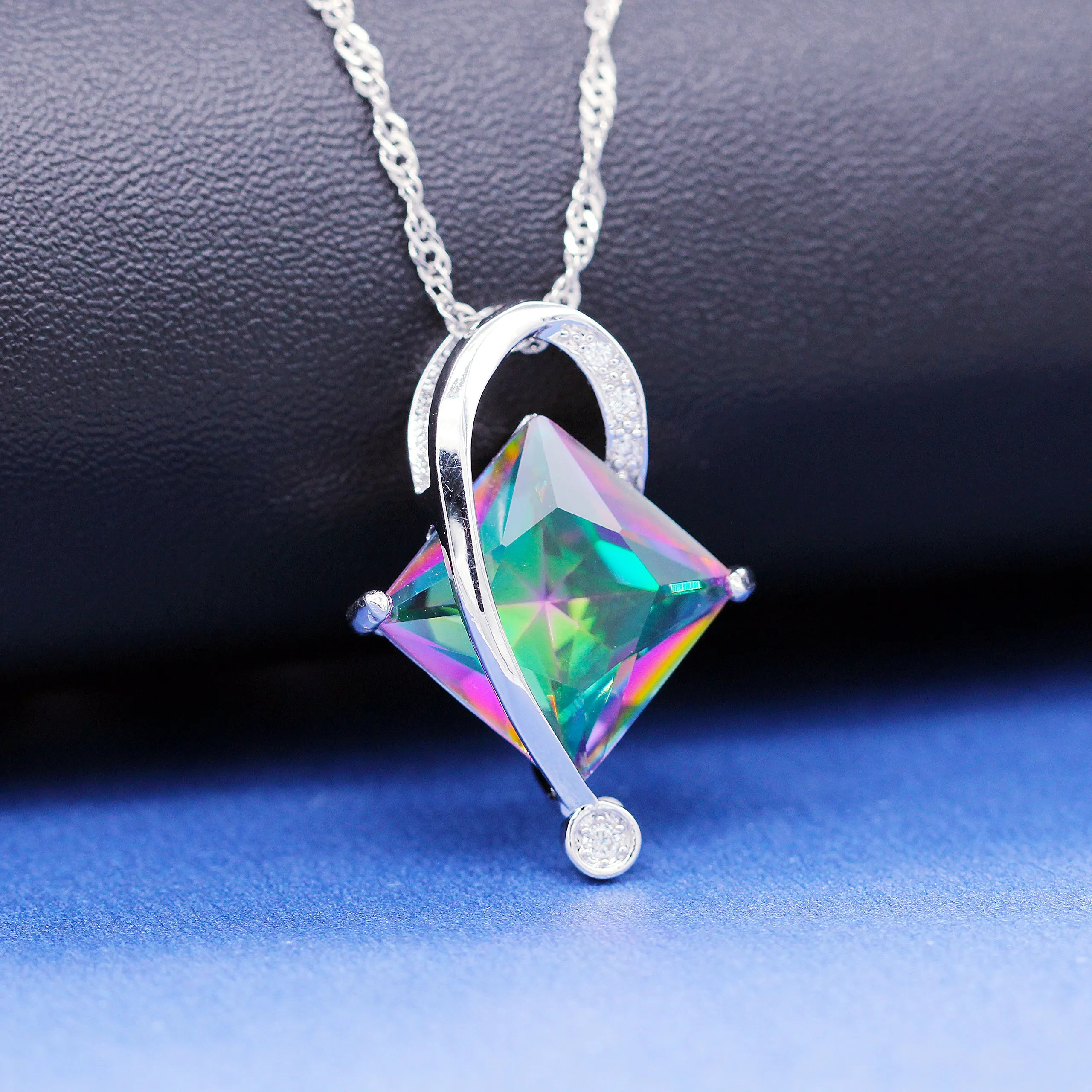 Uloveido Set di gioielli da sposa in cristallo e zirconi cubici con collana, orecchini e anello - immagine 9