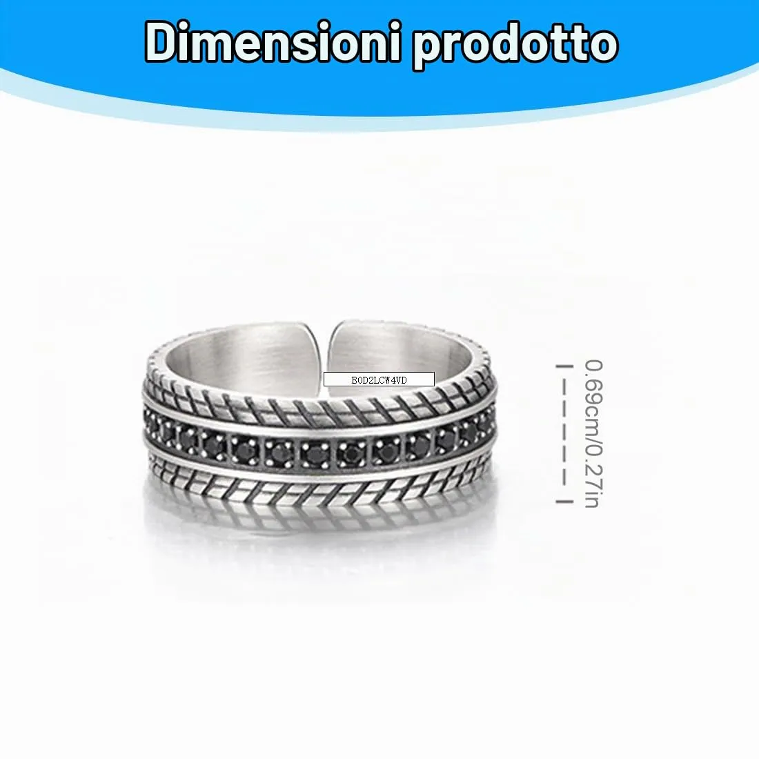ARHZ Anello Vintage Regolabile Pneumatico per Uomo e Donna, 7 mm, Rame - immagine 2