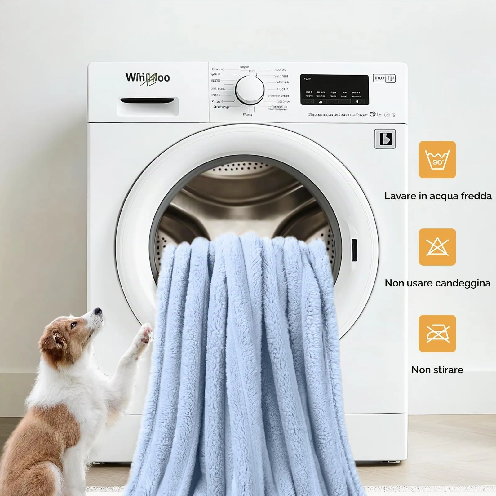 luciphia Coperta per Cani e Gatti in Flanella, 3 Pezzi, Lavabile, Marrone Beige Blu, 45x75 cm - immagine 7