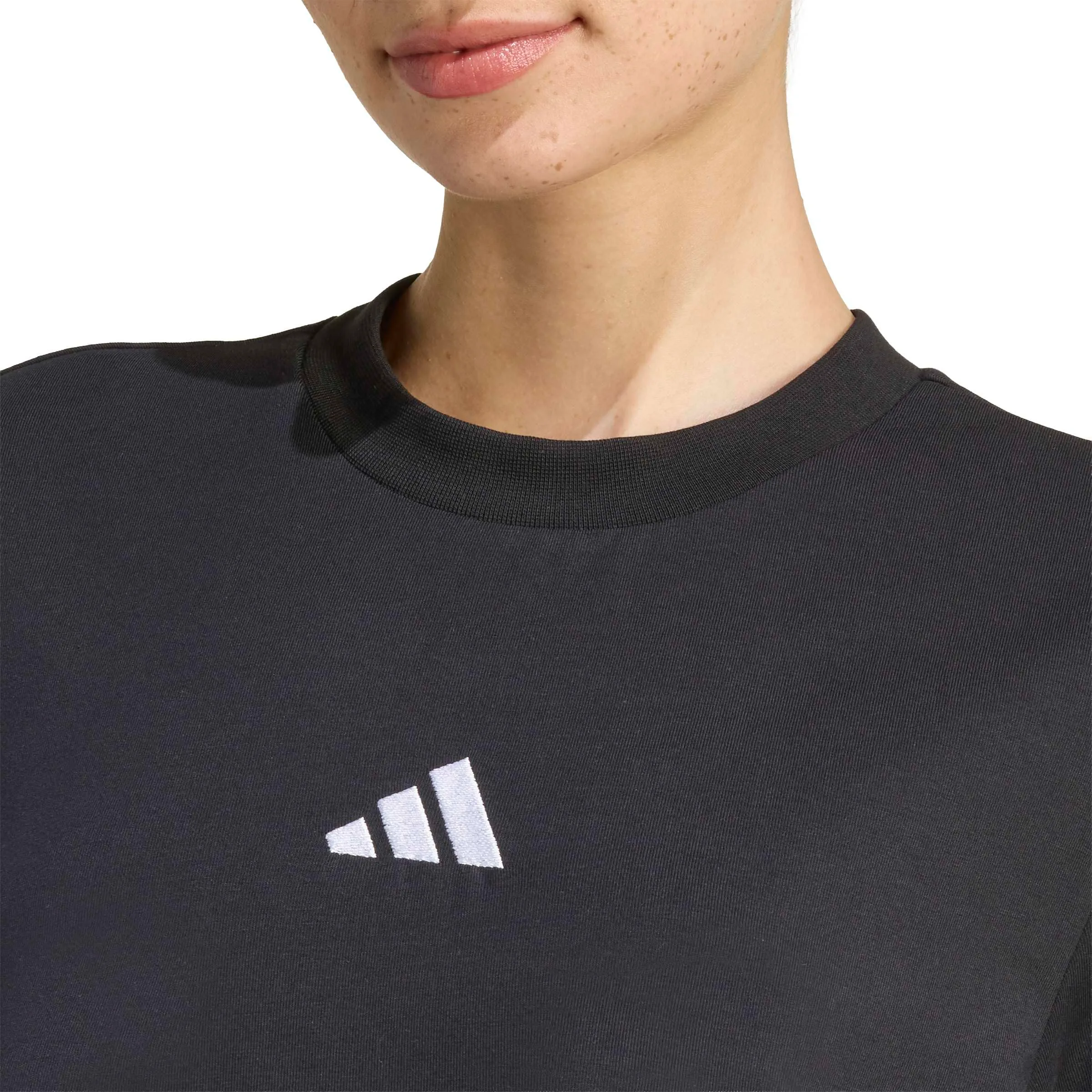 adidas Donna Essentials 3-Stripes Dress, Black/White, L - immagine 4