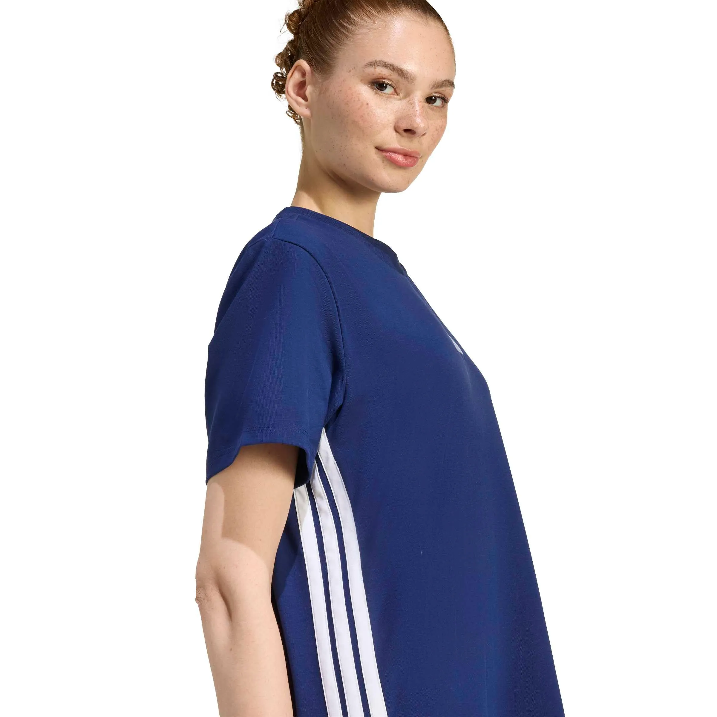 adidas Donna Essentials 3-Stripes Dress, Dark Blue/White, S - immagine 5