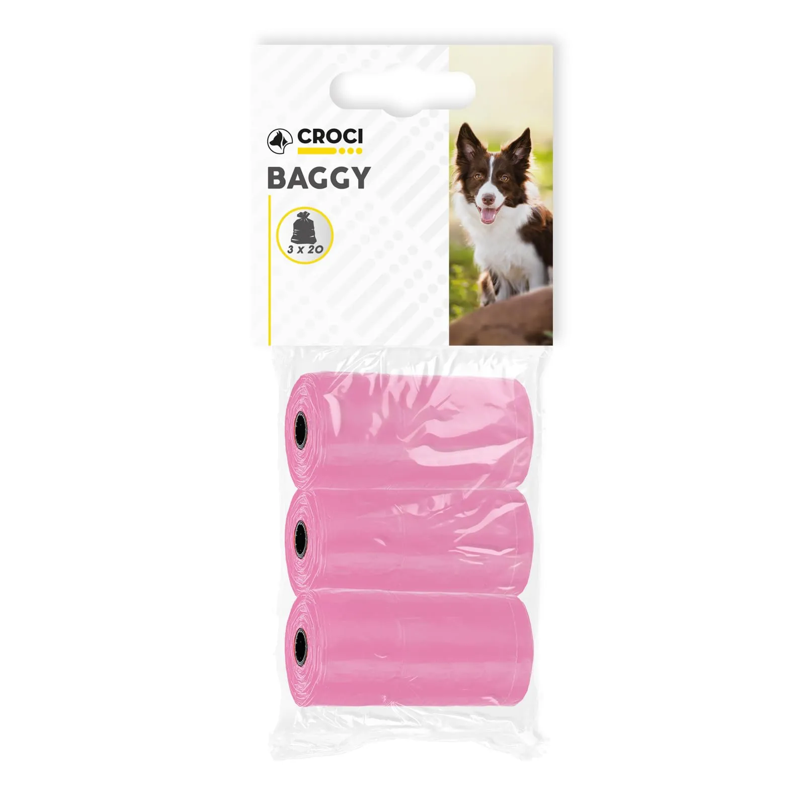 Croci Sacchetti Igienici per Cani, 60 Pezzi, Rosa - immagine 1
