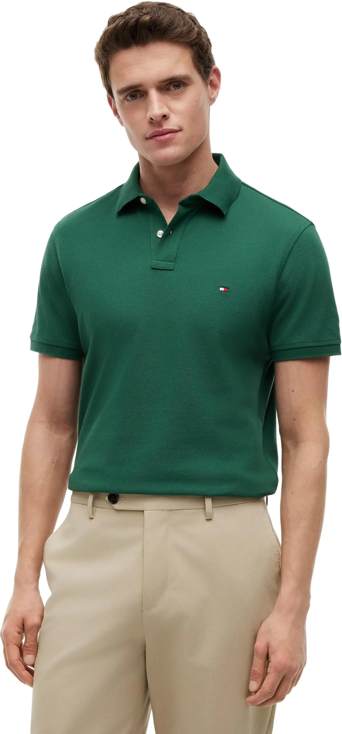Tommy Hilfiger 1985 Regular Fit Short Sleeve Polo Shirt, Street Green, XXL - immagine 1