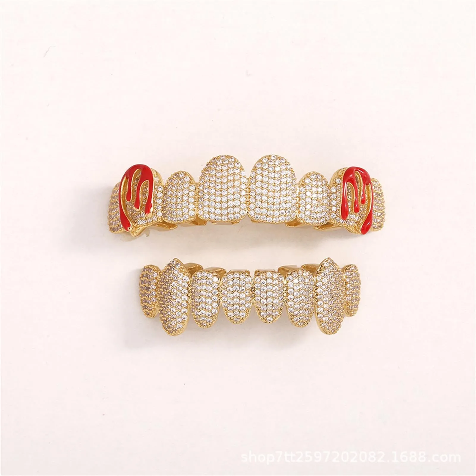 Generic Hip Hop Grillz 18K Gold Plated for Lower Teeth - immagine 5