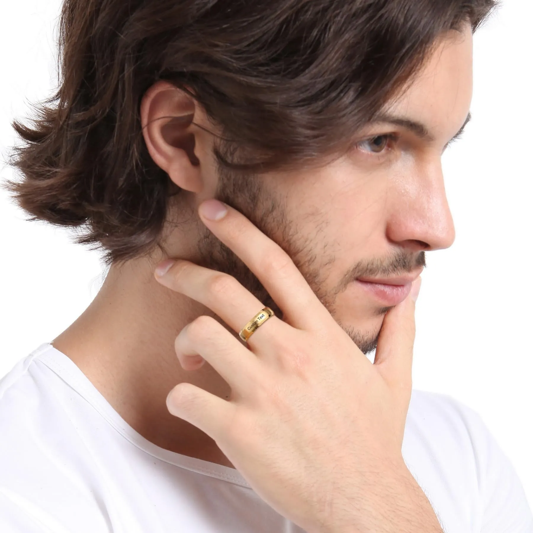 MeMeDIY Anelli in Acciaio Inossidabile Personalizzati con Incisione Nome Data e Testo - Style D2-6# - immagine 2