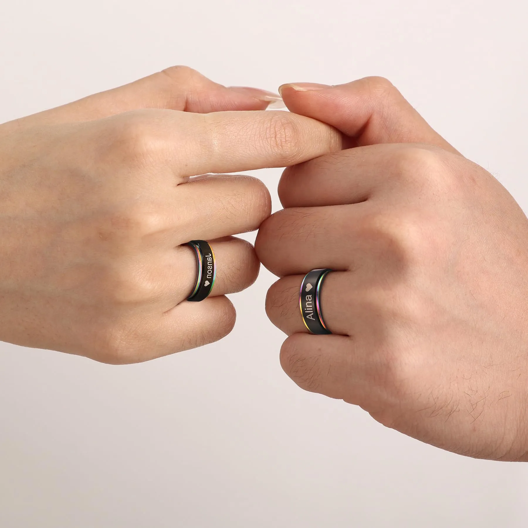 MeMeDIY Anelli in Acciaio Inossidabile Personalizzati con Incisione, Stile B2-8# - immagine 4