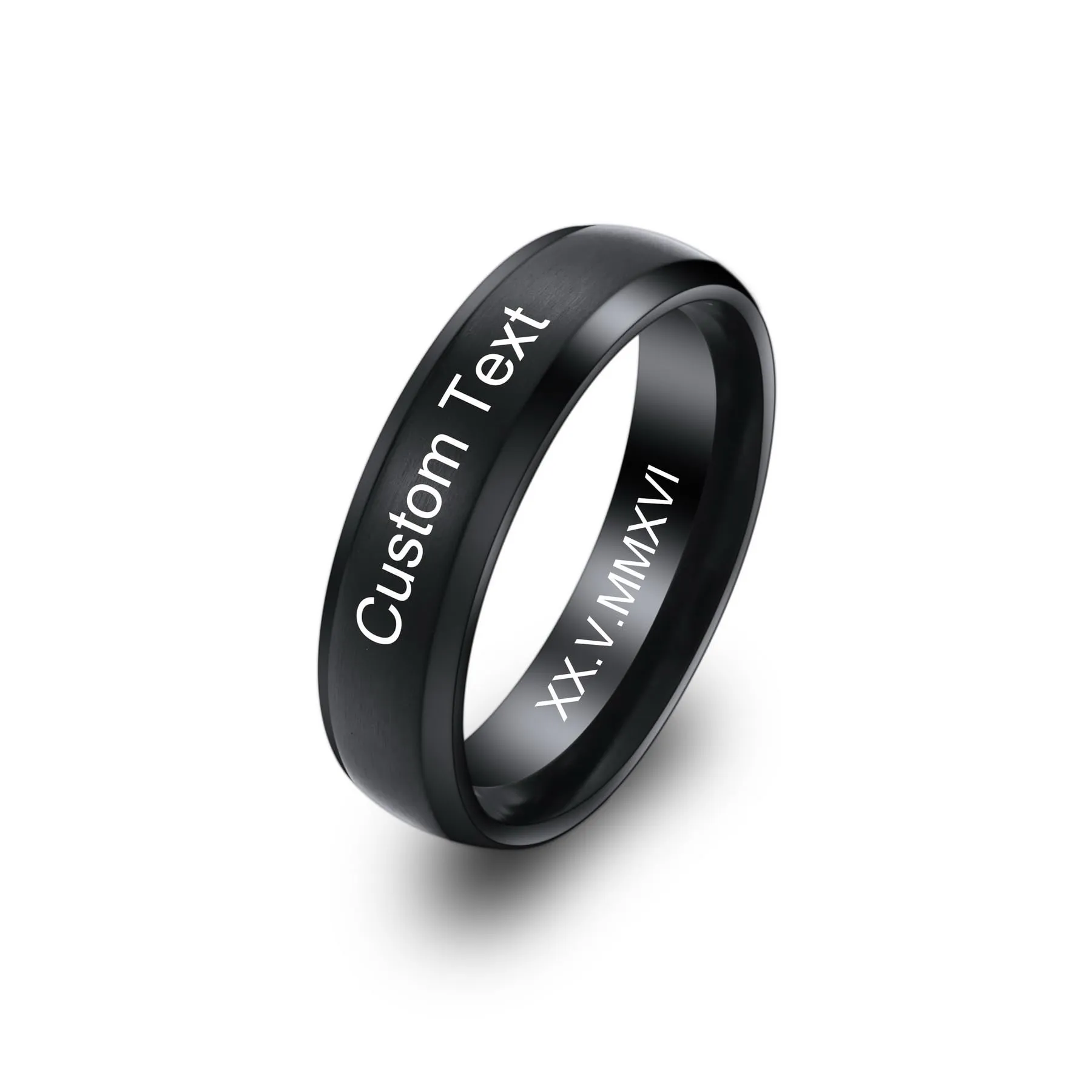 MeMeDIY Anelli in Acciaio Inossidabile Personalizzati con Nome e Data, Style D3-11# - immagine 1