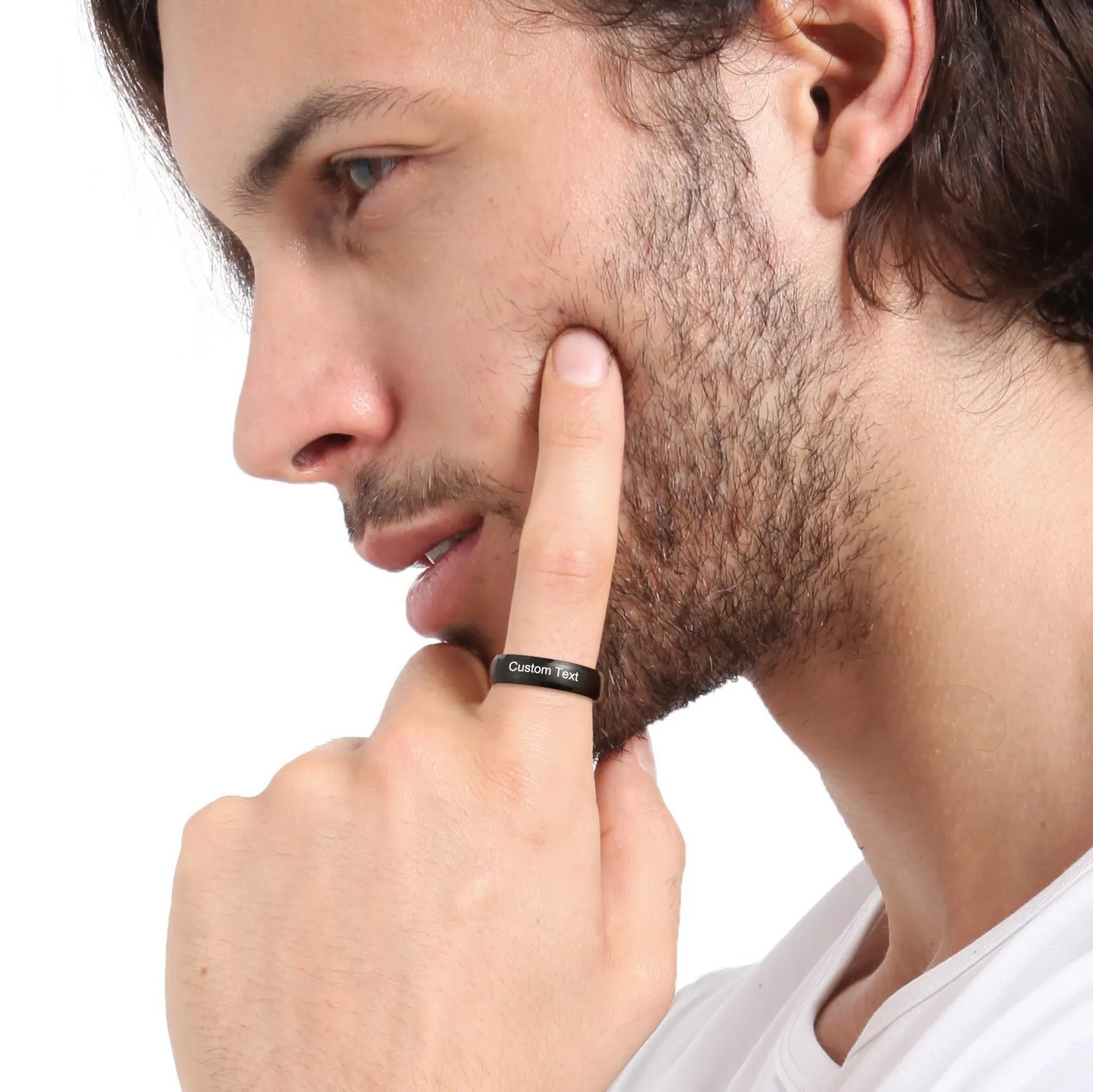 MeMeDIY Anelli in Acciaio Inossidabile Personalizzati con Nome e Data, Style D3-11# - immagine 2