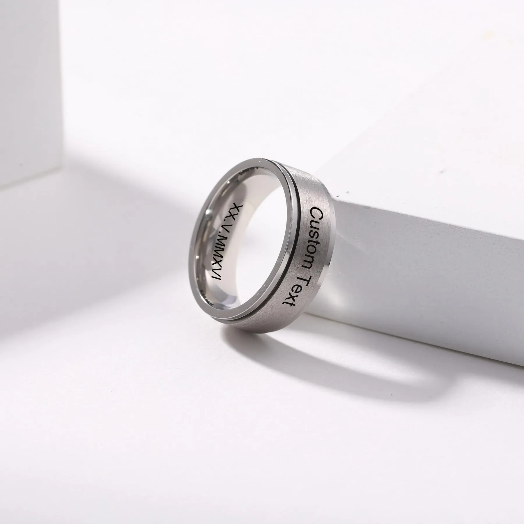 MeMeDIY Anelli in Acciaio Inossidabile Personalizzati con Incisione - Style E-6# - immagine 4