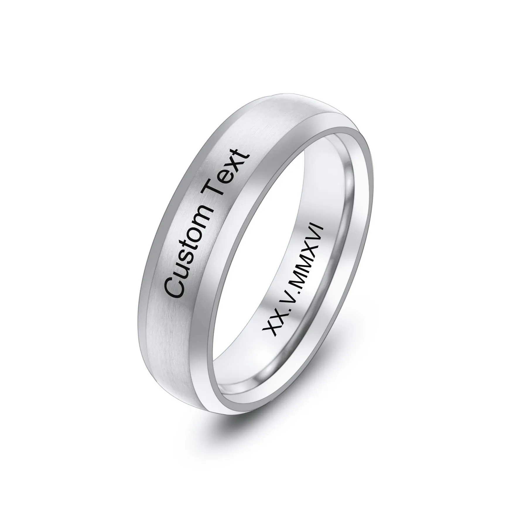 MeMeDIY Anelli in Acciaio Inossidabile Personalizzati con Nome e Data, Style D1-10# - immagine 1