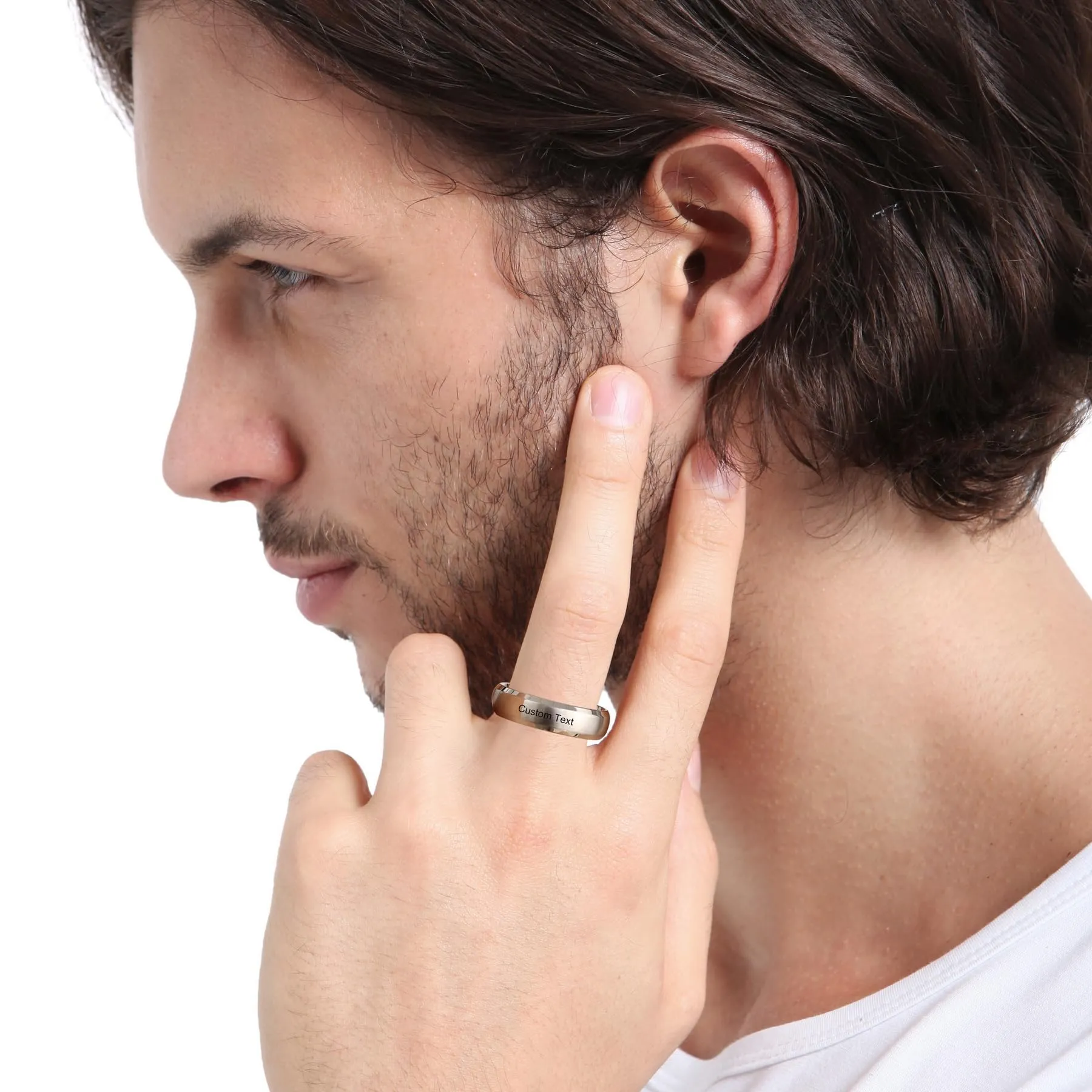 MeMeDIY Anelli in Acciaio Inossidabile Personalizzati con Nome e Data, Style D1-10# - immagine 2