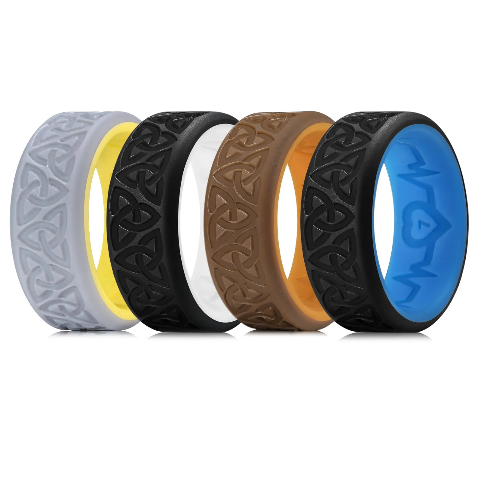 King Will Anelli da uomo in silicone, 8 mm, Taglia 7 - immagine 2