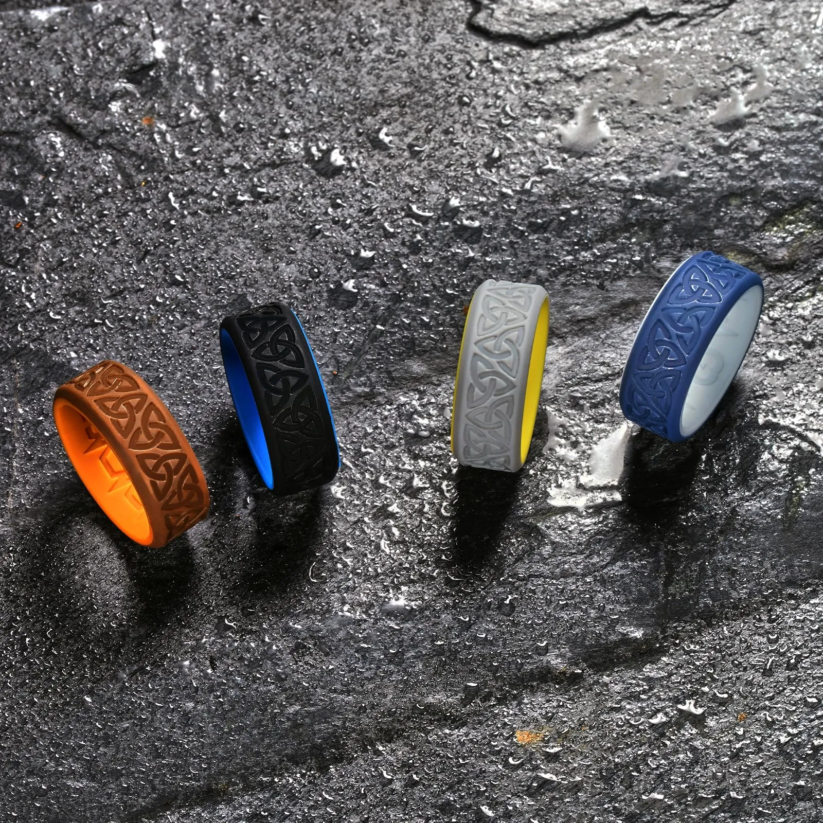 King Will Anelli da uomo in silicone, 8 mm, Taglia 7 - immagine 3