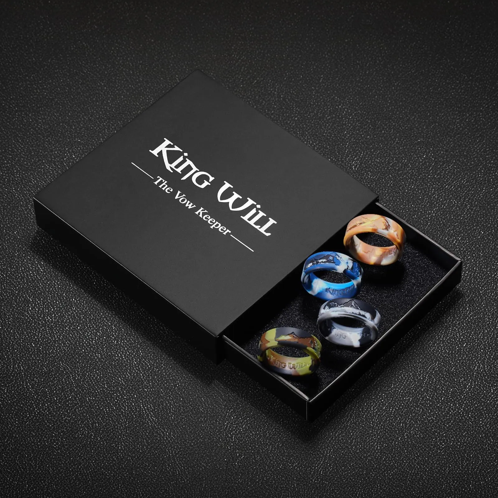 King Will Fedi nuziali da uomo in silicone, 8 mm, comfort fit, 54.3 (17.3) - immagine 5