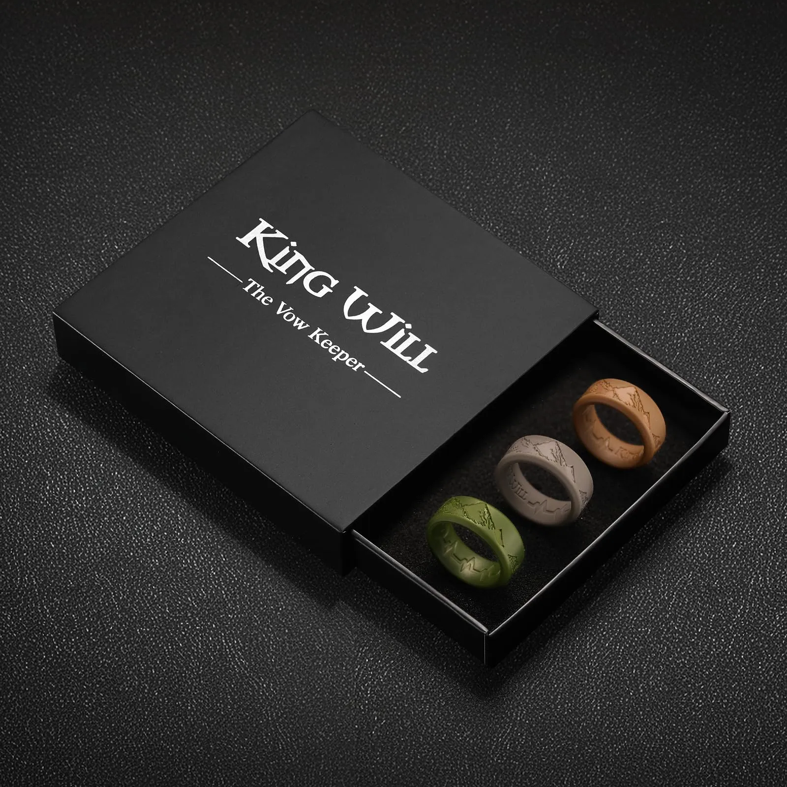 King Will Fedi Nuziali da Uomo in Silicone, 8 mm, Comfort Fit, Taglia 64.7 (20.6) - immagine 6