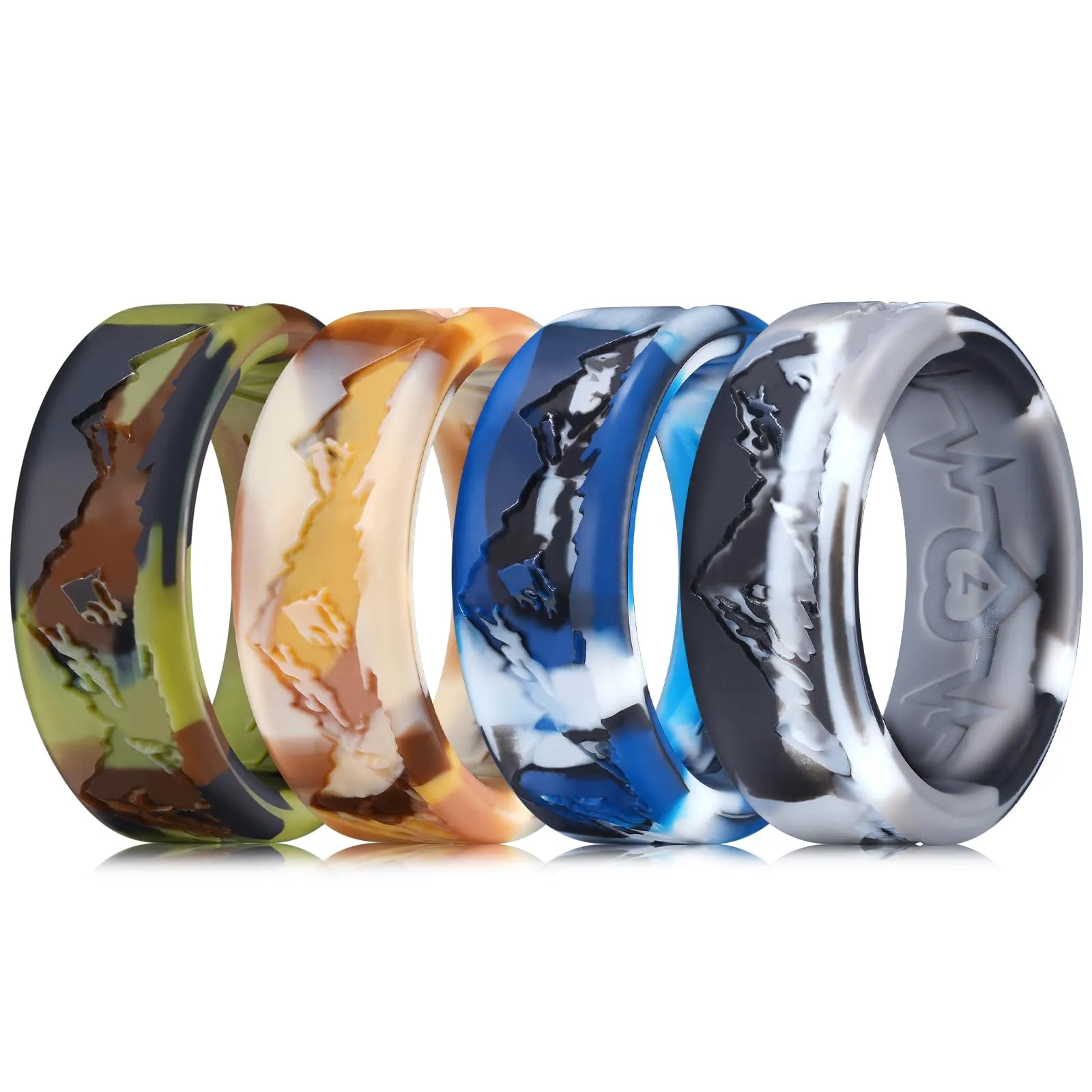King Will Anello da sposa in silicone da uomo, 8 mm Comfort Fit, 59.4 (18.9) - immagine 2