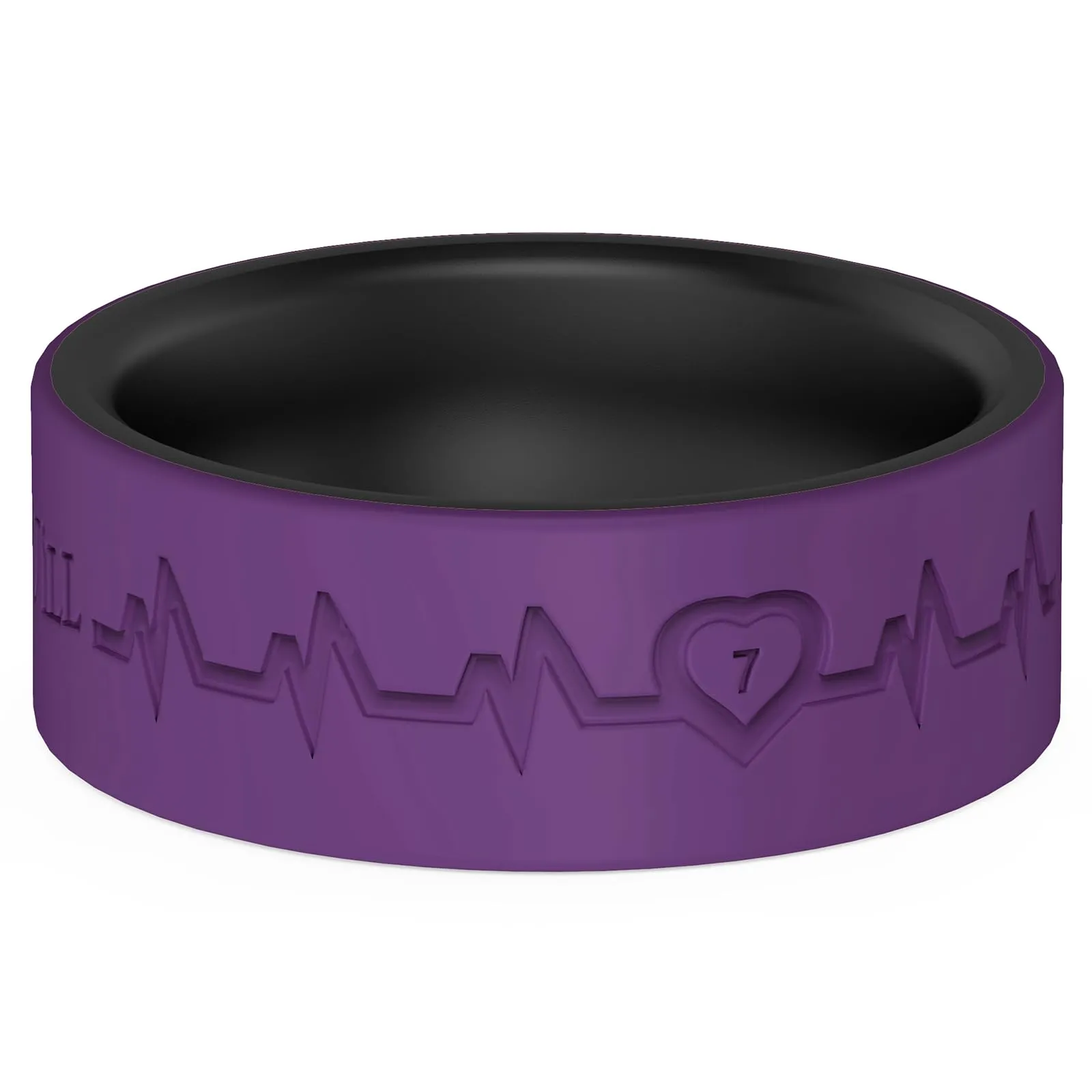 King Will Fedi Nuziali da Uomo in Silicone, 8 mm, Nero e Arancione - immagine 2