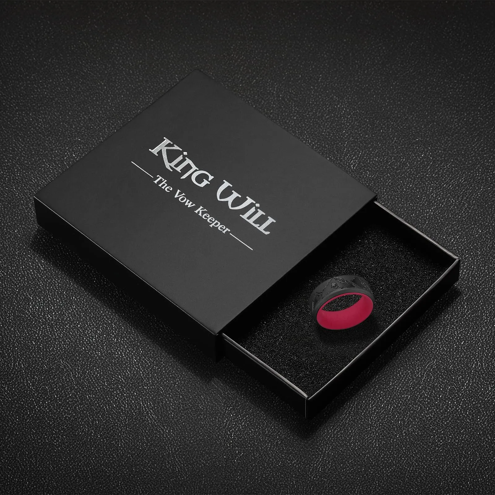 King Will Fedi Nuziali da Uomo in Silicone, 8 mm, Comfort Fit, 56.9 (18.1) - immagine 5