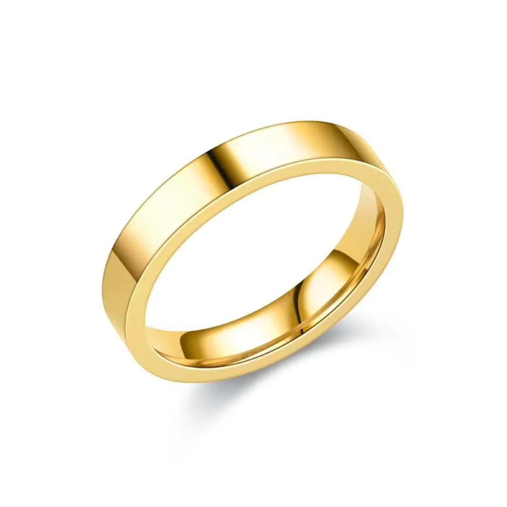 Cadoline Anello da uomo in acciaio inossidabile, 4 mm, oro, taglia 8 - immagine 1