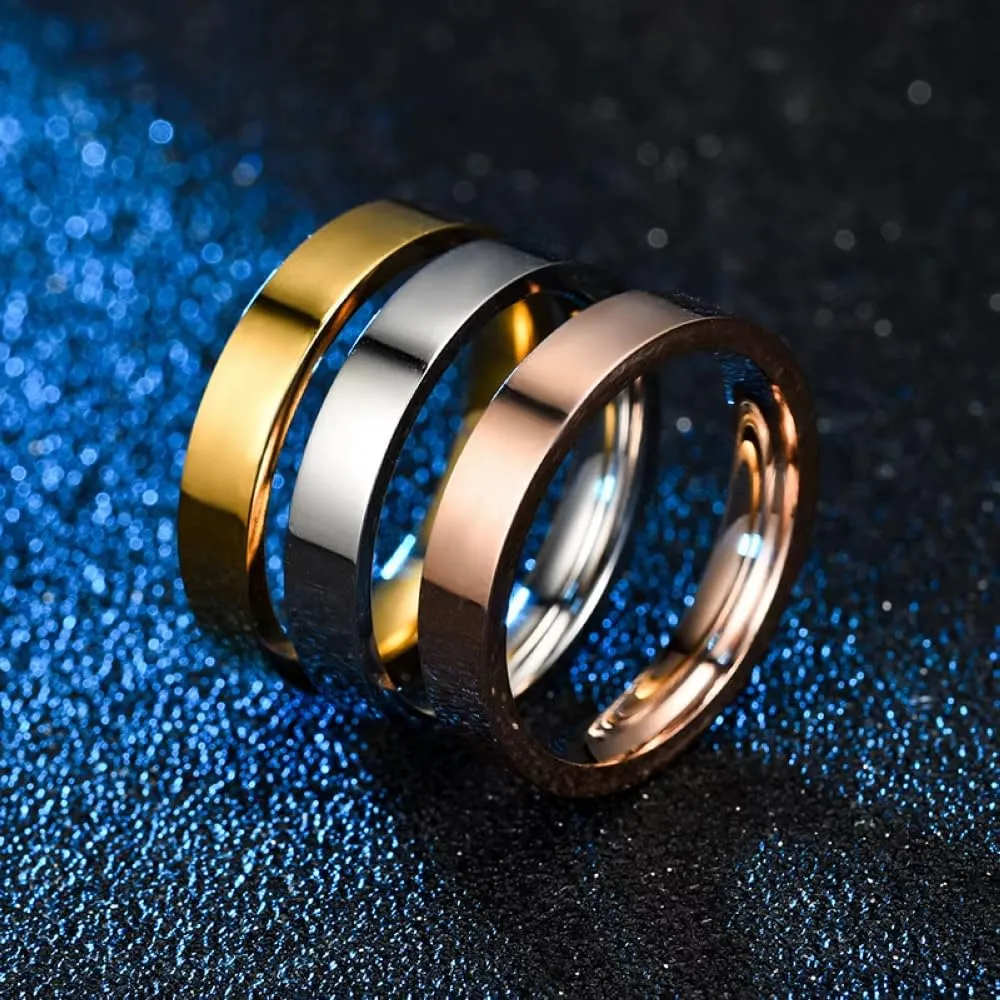 Cadoline Anello da uomo in acciaio inossidabile, 4 mm, argento, taglia 11 - immagine 7