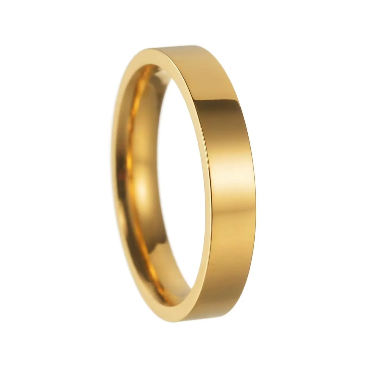 Cadoline Anello da uomo in acciaio inossidabile, 4 mm, Oro, Taglia 10 - immagine 4