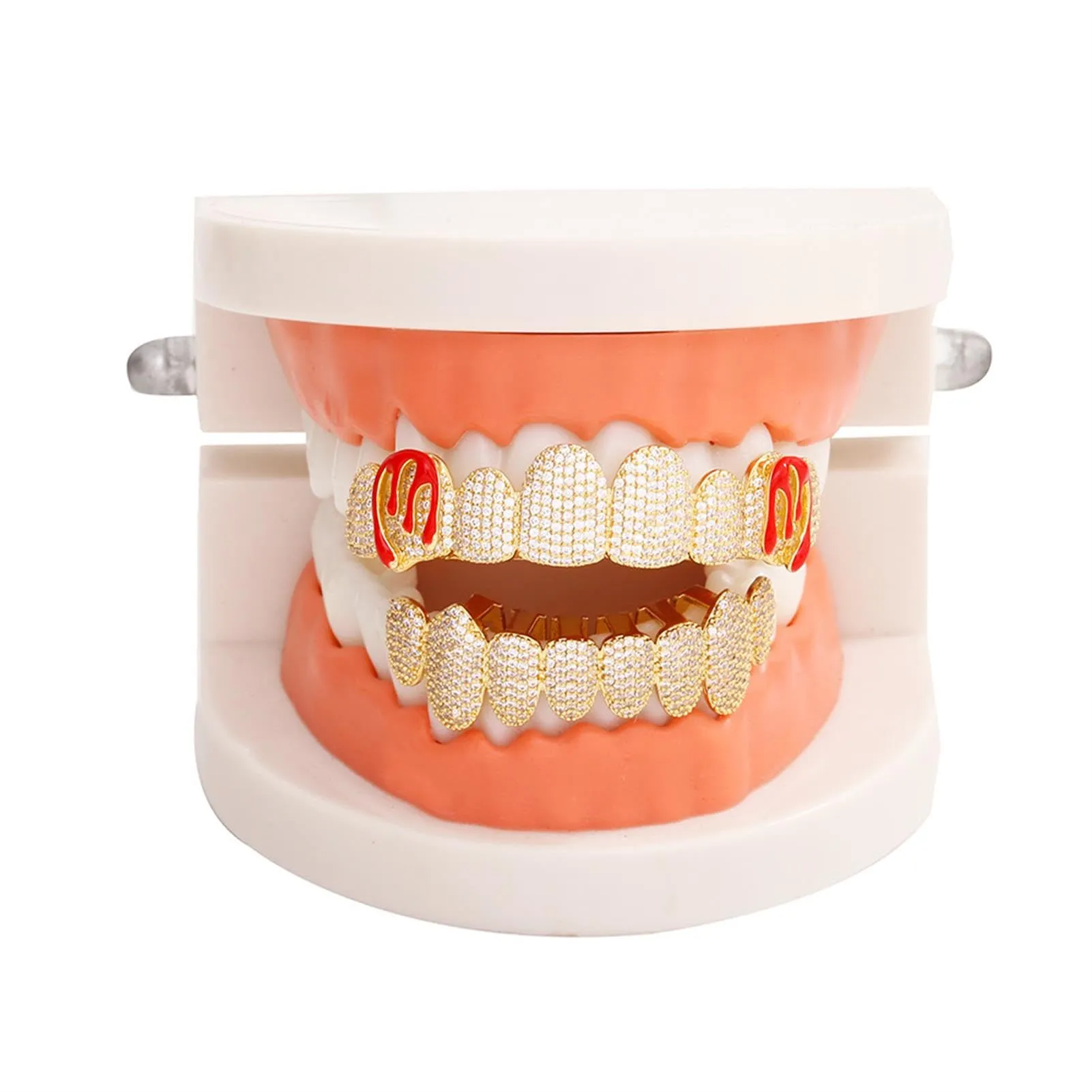 Generic 18K Gold Plated Grillz for Upper Teeth - immagine 3