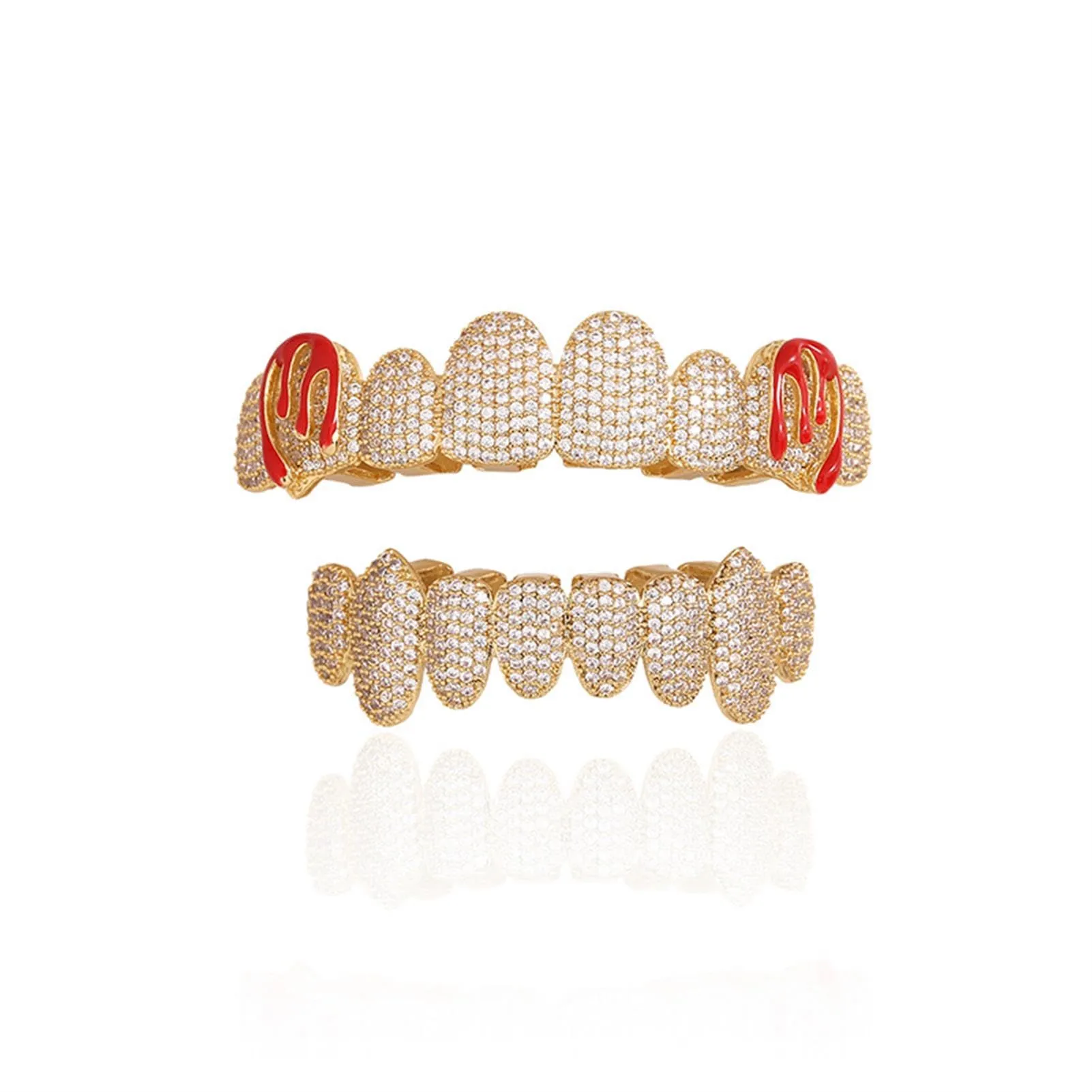 Generic 18K Gold Plated Grillz for Upper Teeth - immagine 6