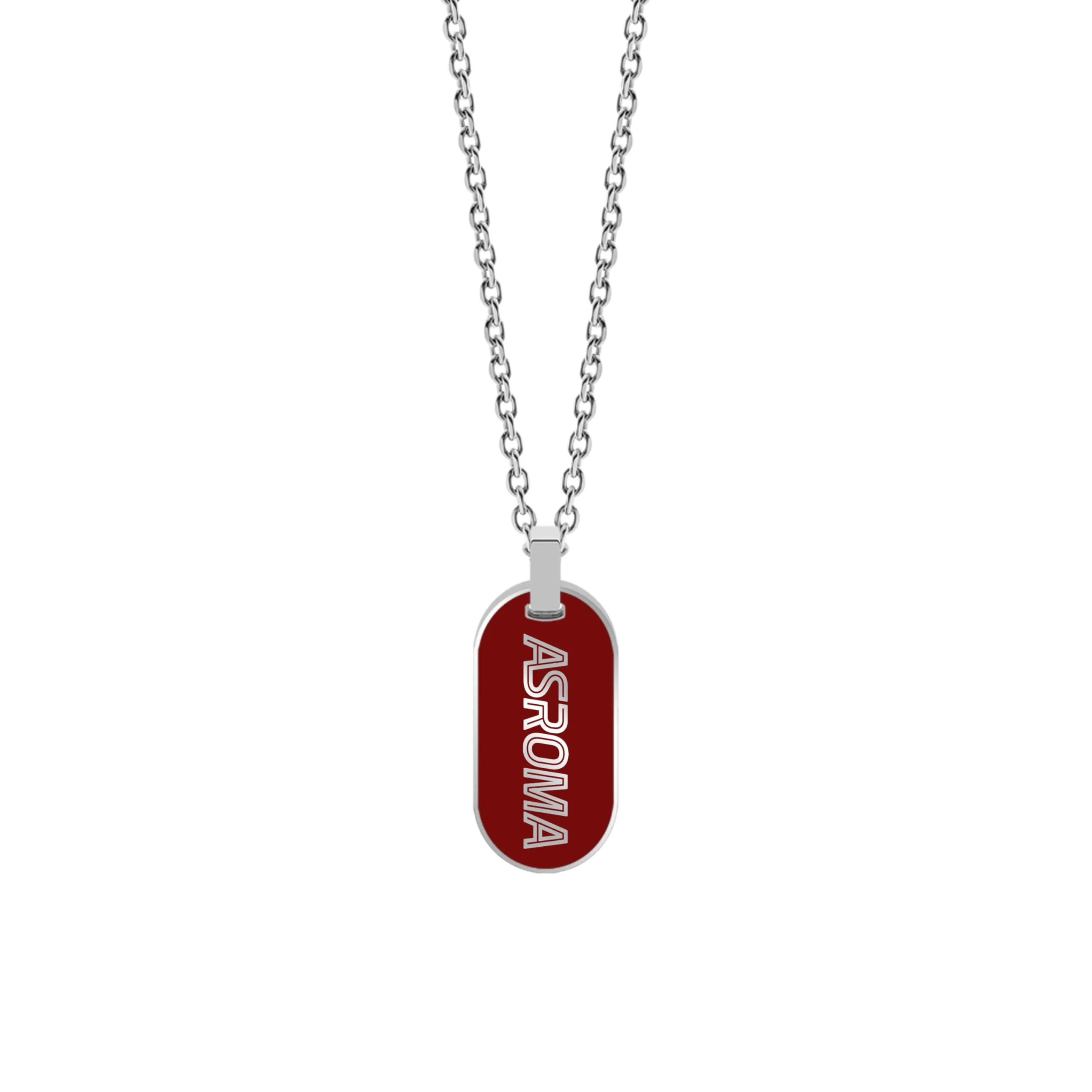 Clondo AS Roma Stainless Steel Necklace - Vertical Tag Necklace Red - immagine 1