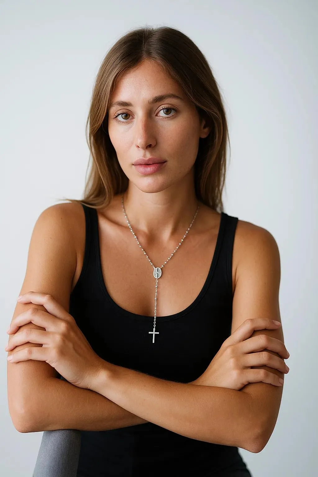 Dada Gioielli Collana Rosario Uomo Donna in Acciaio Argentato e Nero con Medaglietta Madonna Miracolosa e Croce - immagine 3