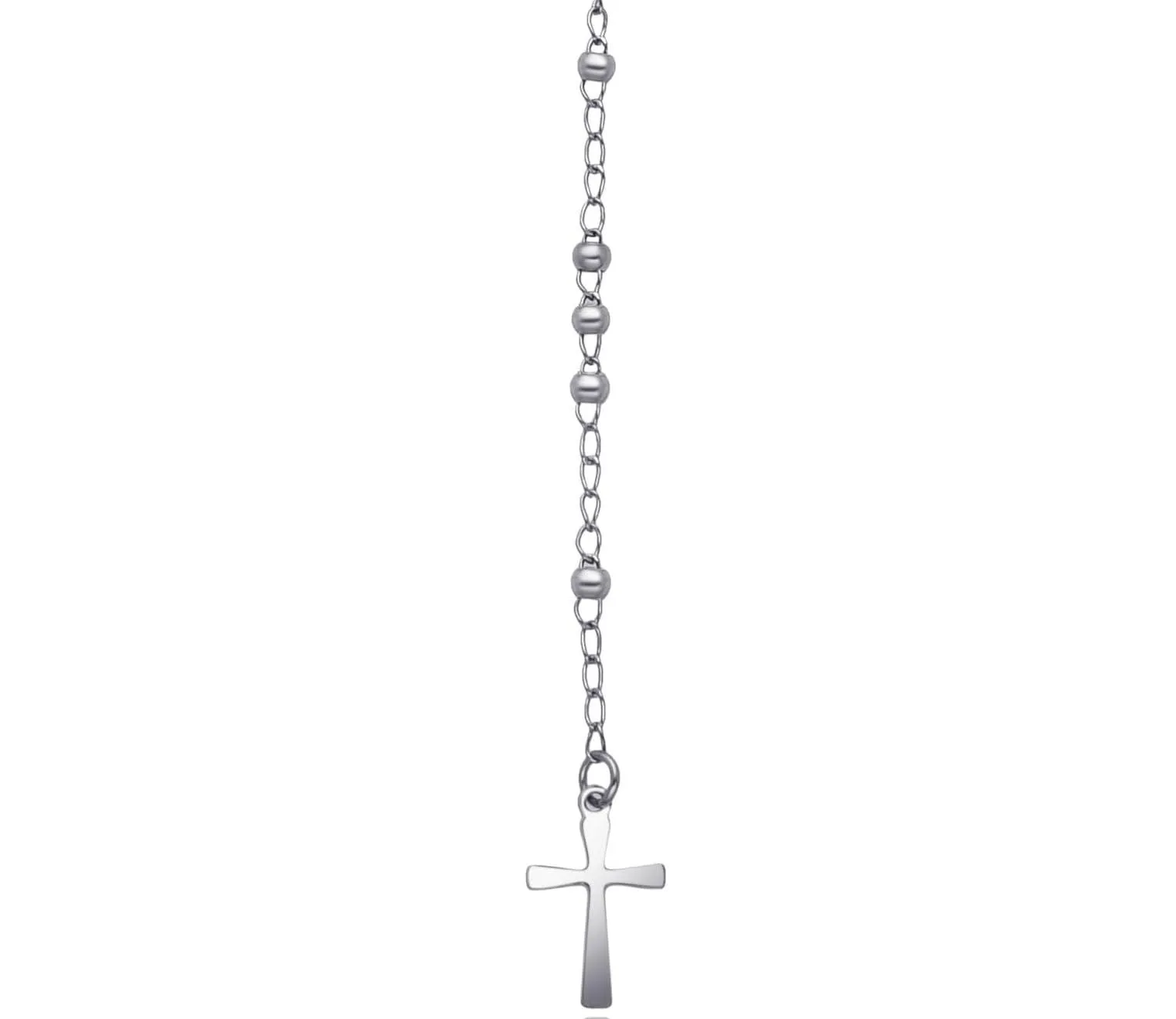 Dada Gioielli Collana Rosario Uomo Donna in Acciaio Argentato e Nero con Medaglietta Madonna Miracolosa e Croce - immagine 5