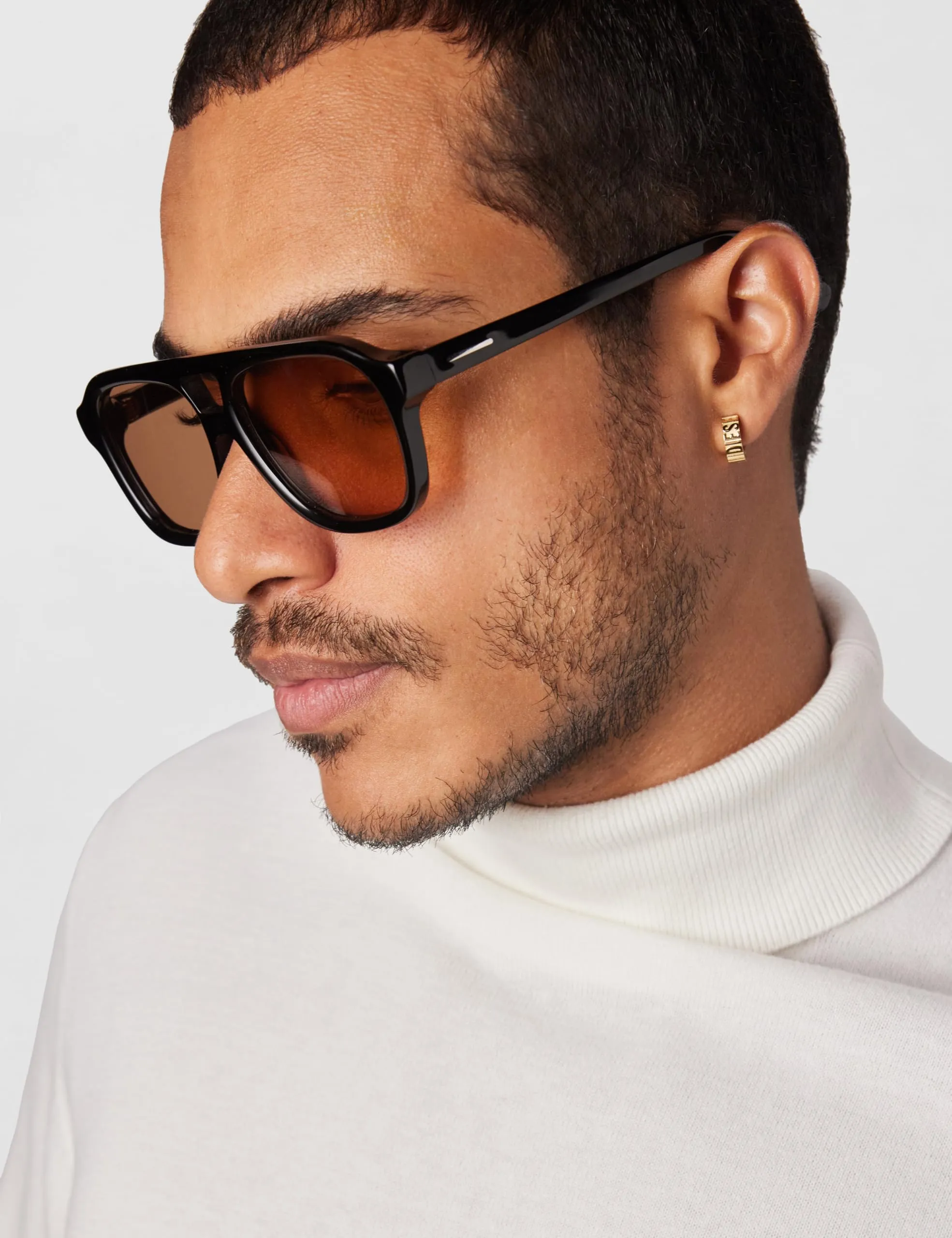 Diesel DX1565710 Font Cuff Unisex Earring in Gold Stainless Steel - immagine 7