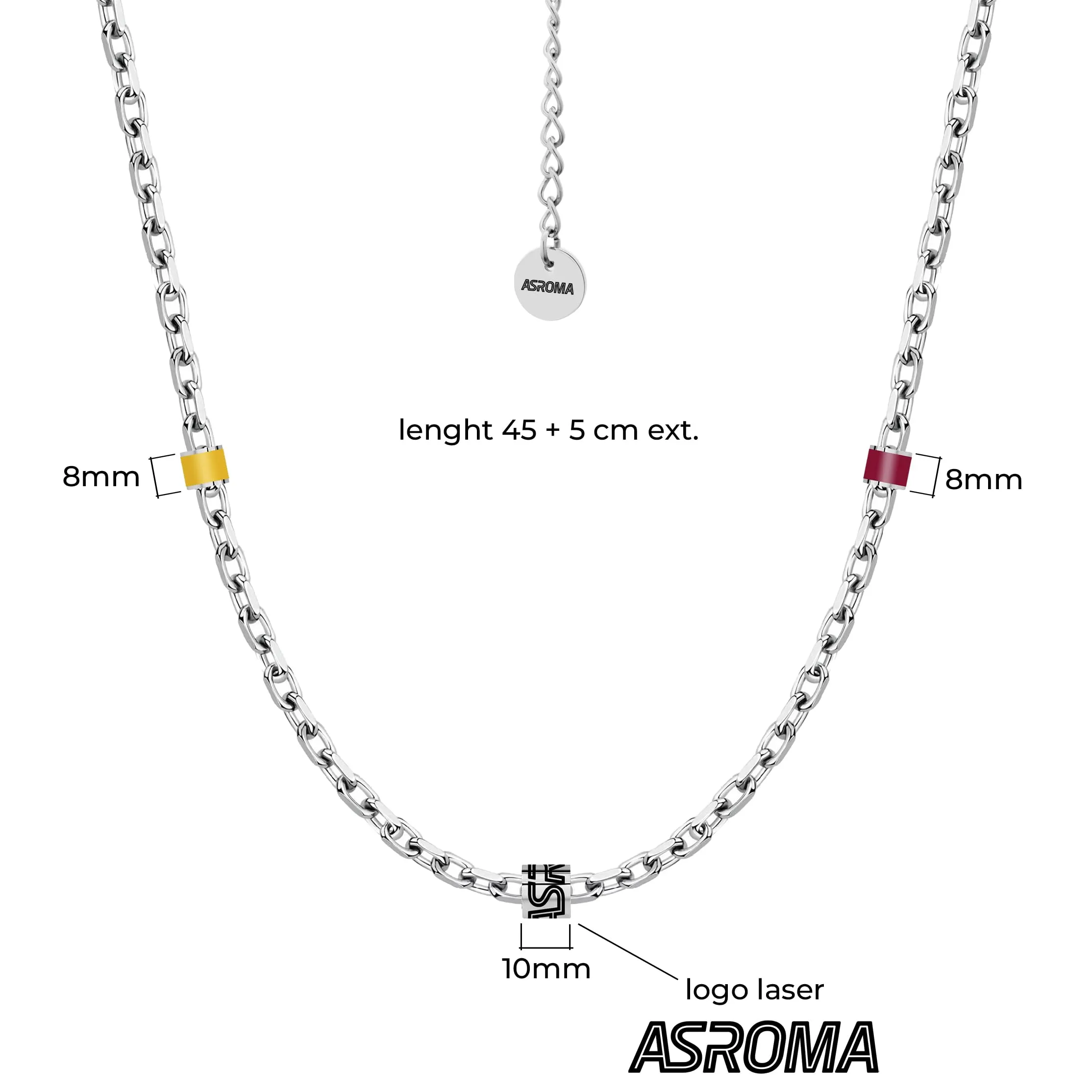 Clondo AS Roma Stainless Steel Necklace Gold Red - ROM-B-RC100 - immagine 2